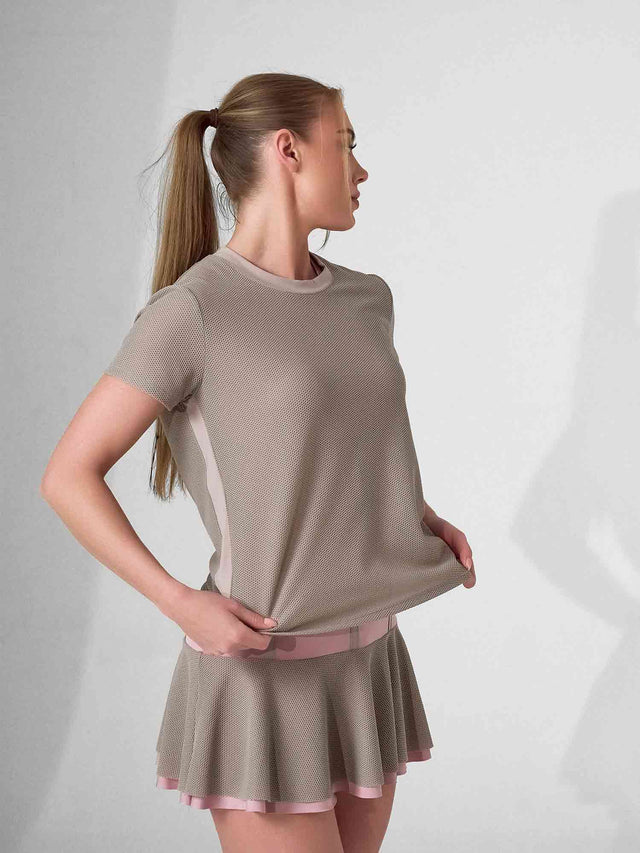 BAILA Mesh Short Sleeve Top | Breathable Athletic Crew Neck | First Position Collection - inPhorm NYCLATTE