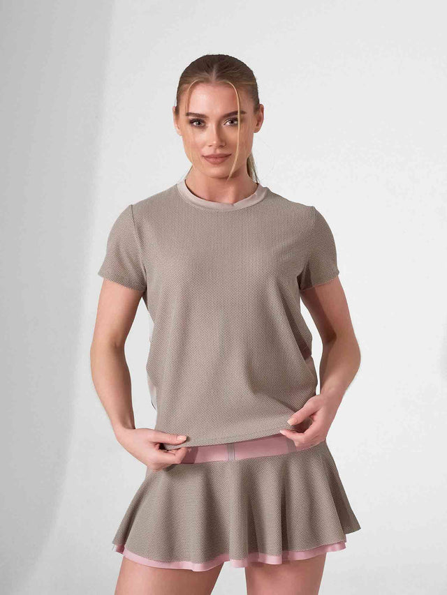 BAILA Mesh Short Sleeve Top | Breathable Athletic Crew Neck | First Position Collection - inPhorm NYCLATTE