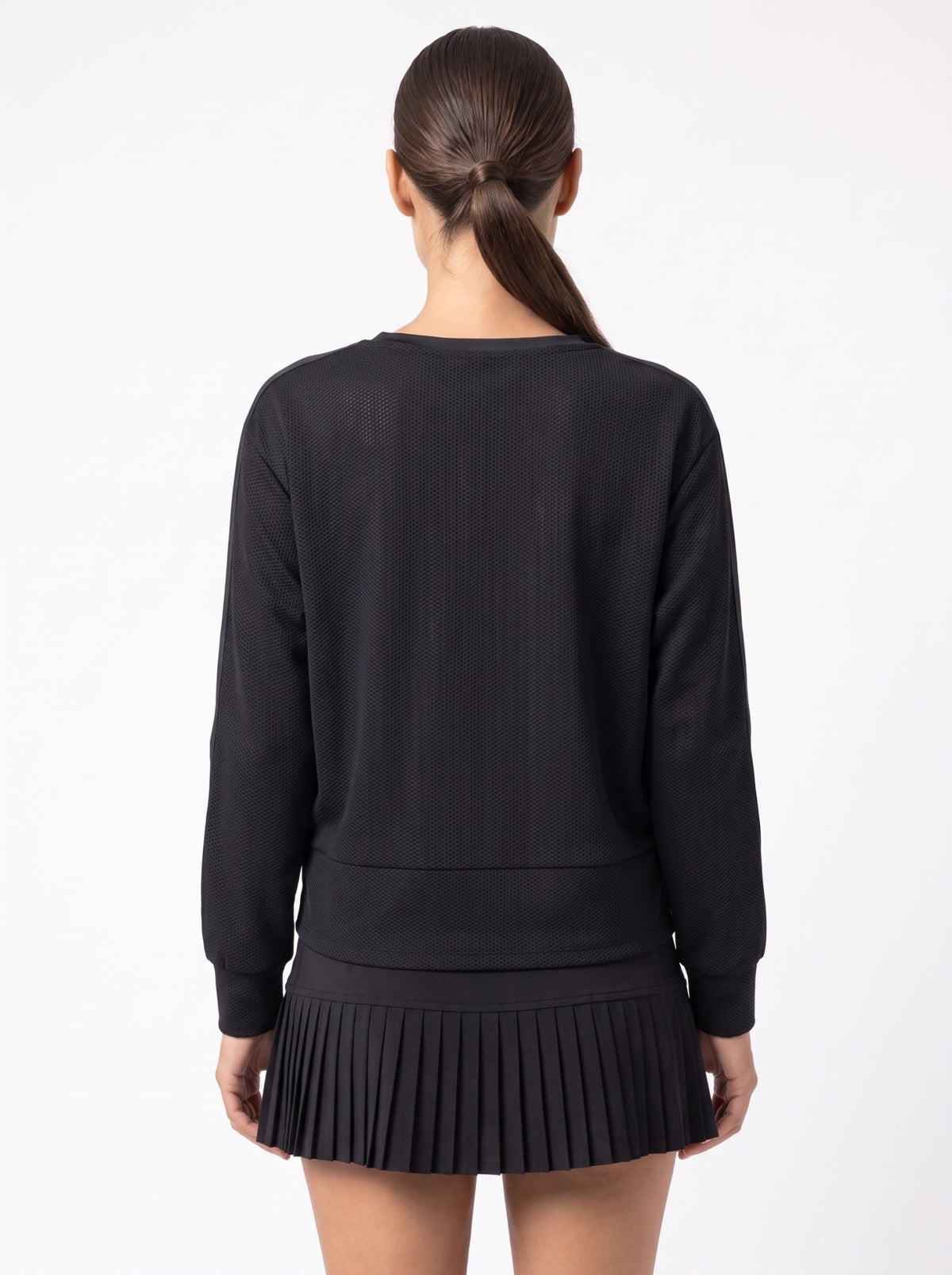 BAILA SWEATSHIRT | Technical Athletic Mesh Top - inPhorm NYCBlack