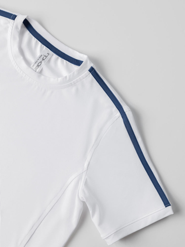 Boys Classic Crew Neck - White/Midnight Kids - inPhorm NYCWhite/Midnight