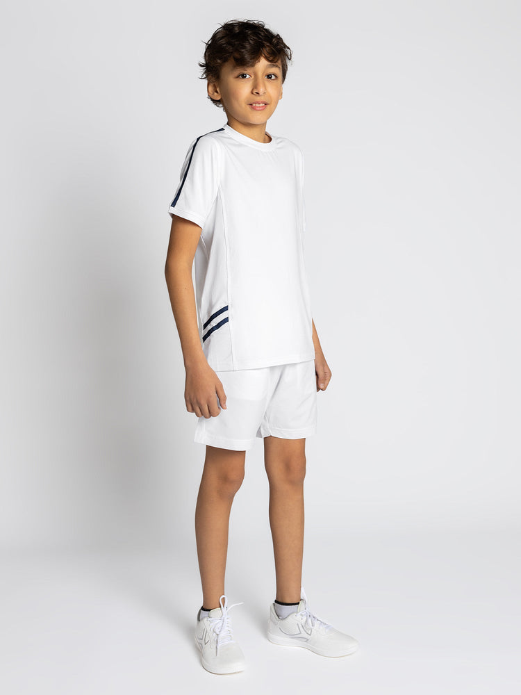 Boys Classic Crew Neck - White/Midnight Kids - inPhorm NYCWhite/Midnight