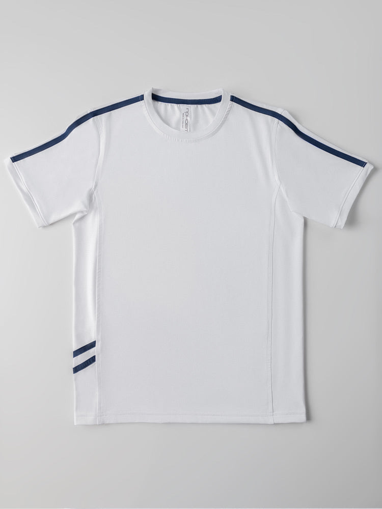 Boys Classic Crew Neck - White/Midnight Kids - inPhorm NYCWhite/Midnight
