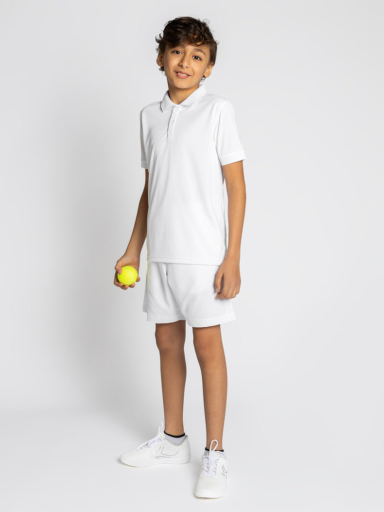 Boys Classic Rib Collar Polo - White Kids - inPhorm NYCWhite