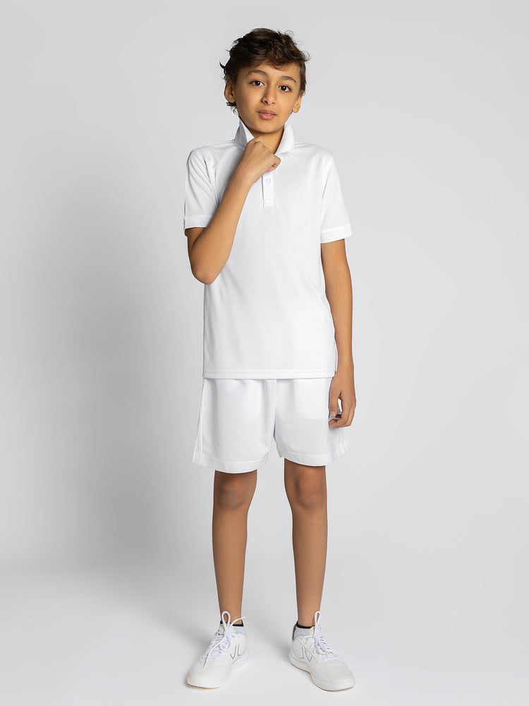 Boys Classic Rib Collar Polo - White Kids - inPhorm NYCWhite