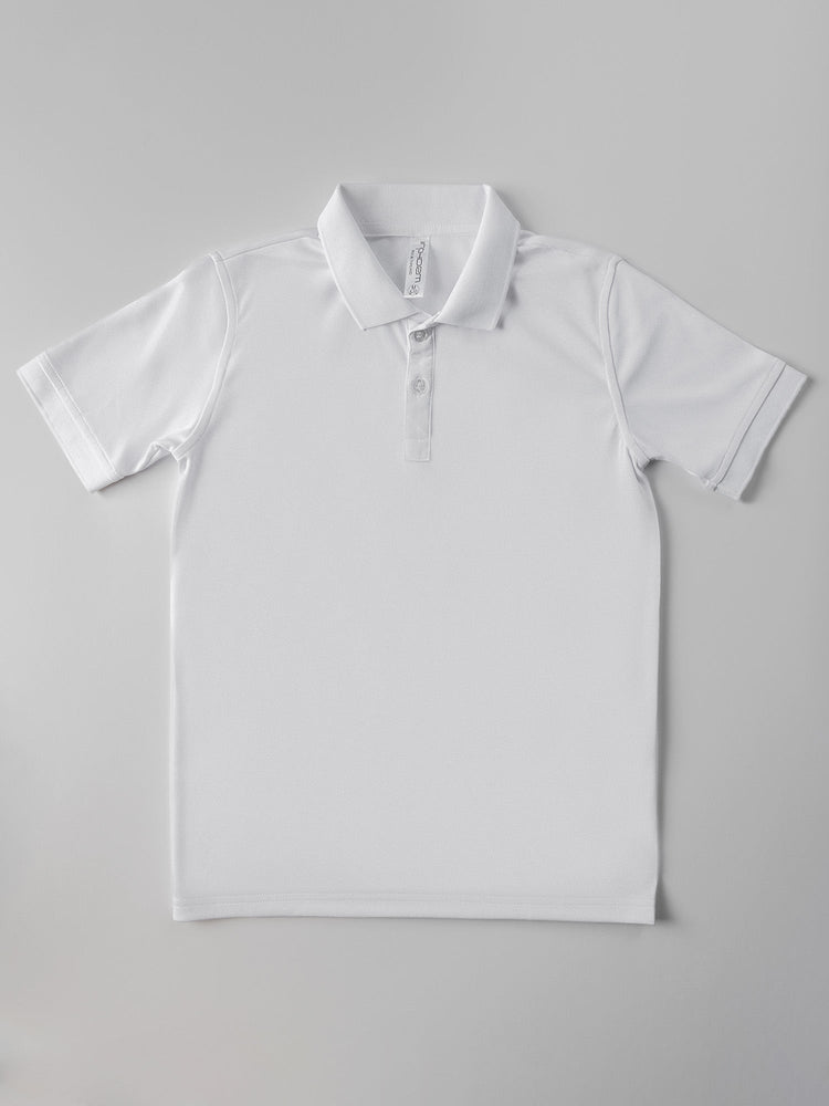 Boys Classic Rib Collar Polo - White Kids - inPhorm NYCWhite