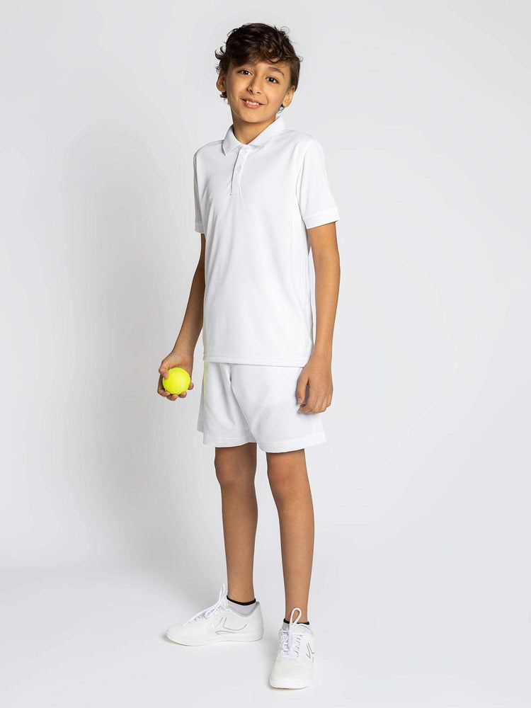 Boys Classic Rib Collar Polo - White Kids - inPhorm NYCWhite