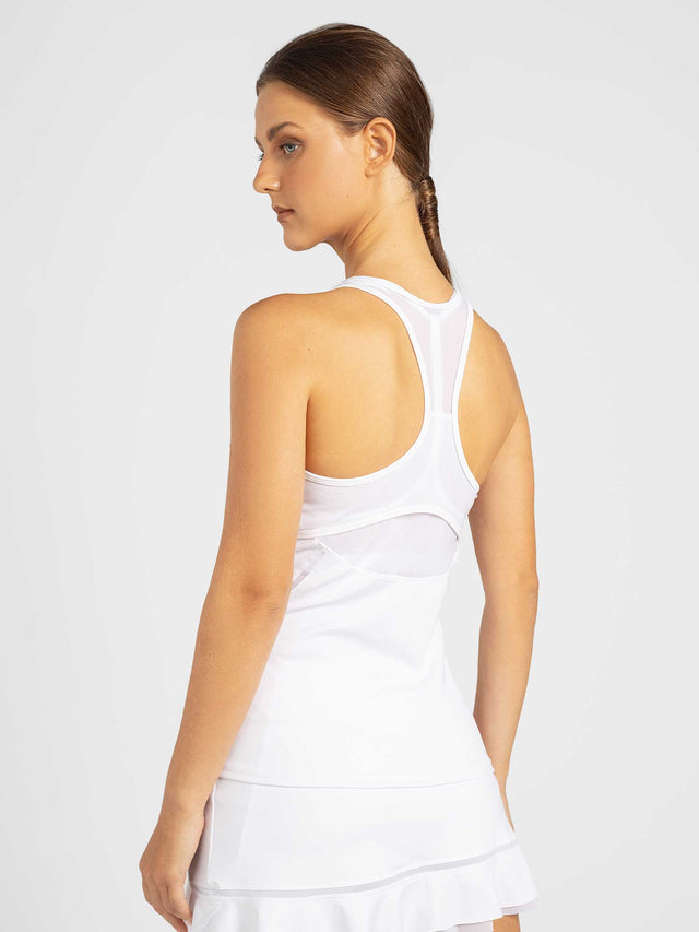Bridget Racer Back Active and Tennis Tank - White Tops - inPhorm NYCWhite