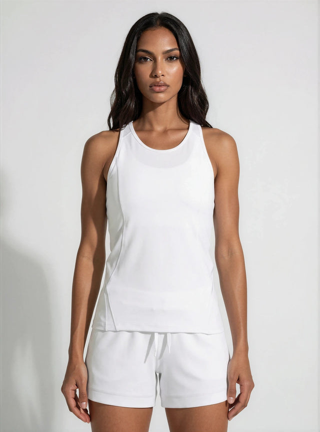 Bridget Racer Back Active and Tennis Tank - White Tops - inPhorm NYCWhite
