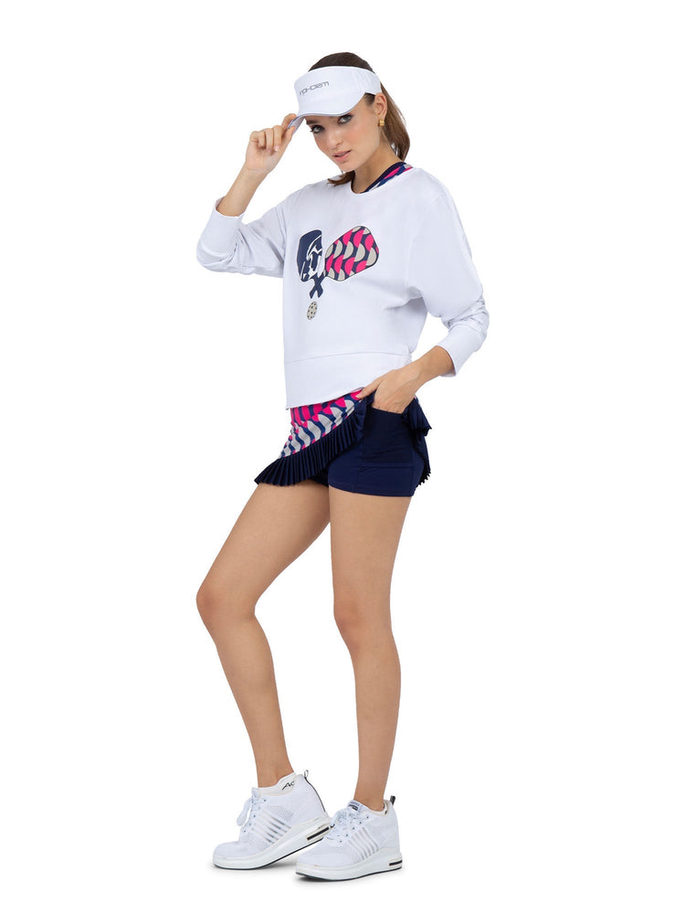 Camila Performance Sweatshirt - Pickleball Print Tops - inPhorm NYCPickleball Print