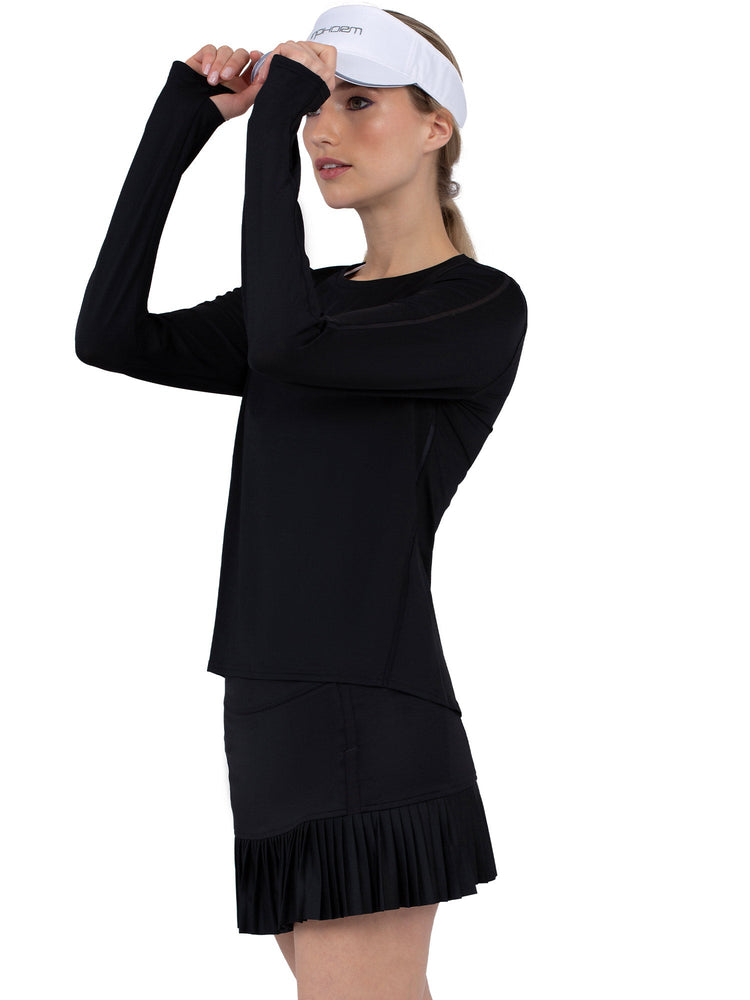 Classic Long Sleeve Crew Neck - Black Tops - inPhorm NYCBlack