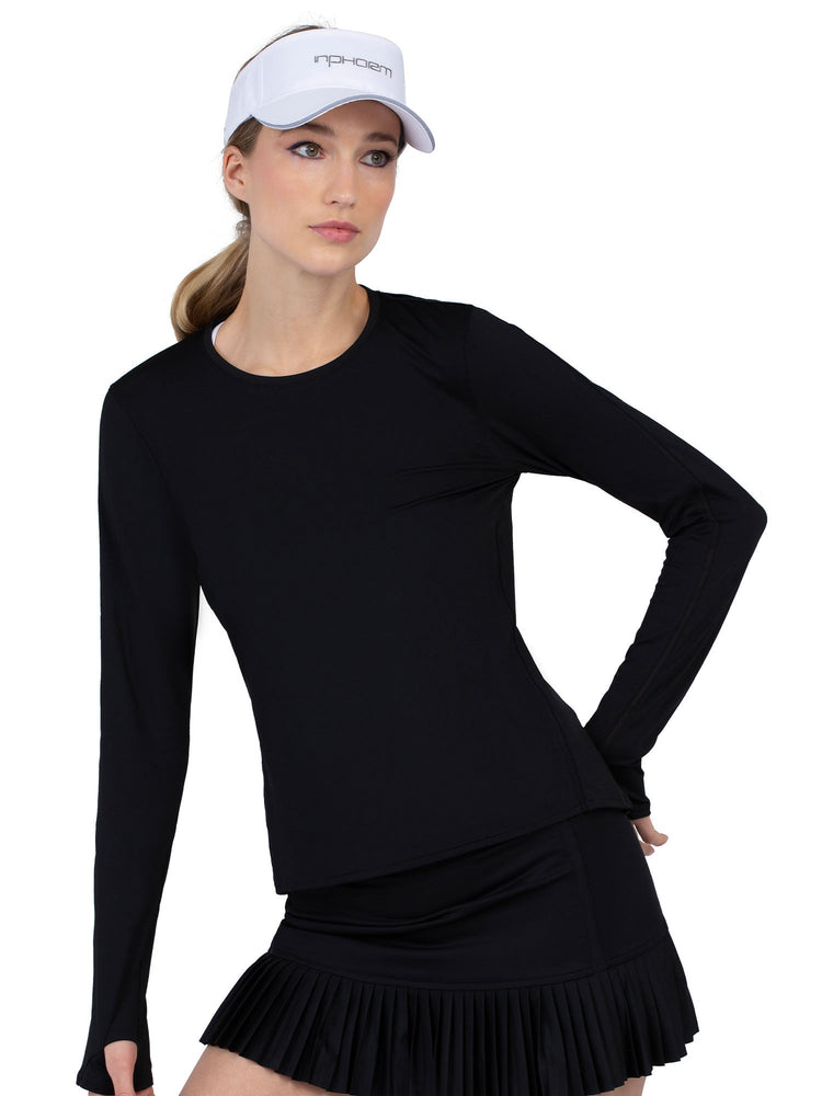 Classic Long Sleeve Crew Neck - Black Tops - inPhorm NYCBlack