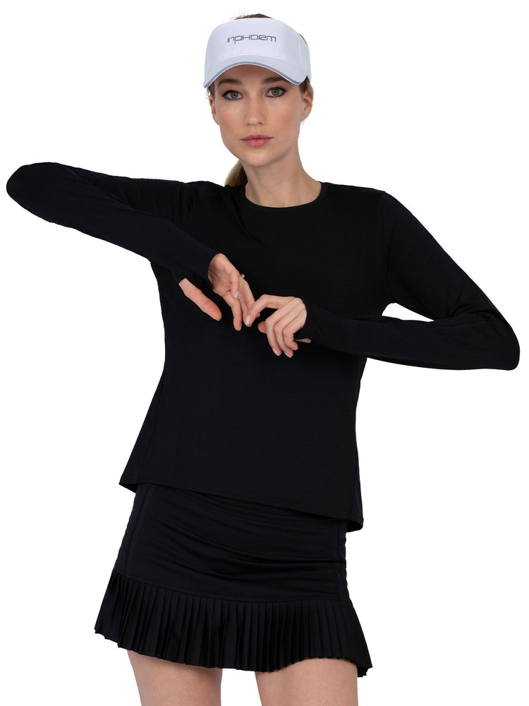 Classic Long Sleeve Crew Neck - Black Tops - inPhorm NYCBlack