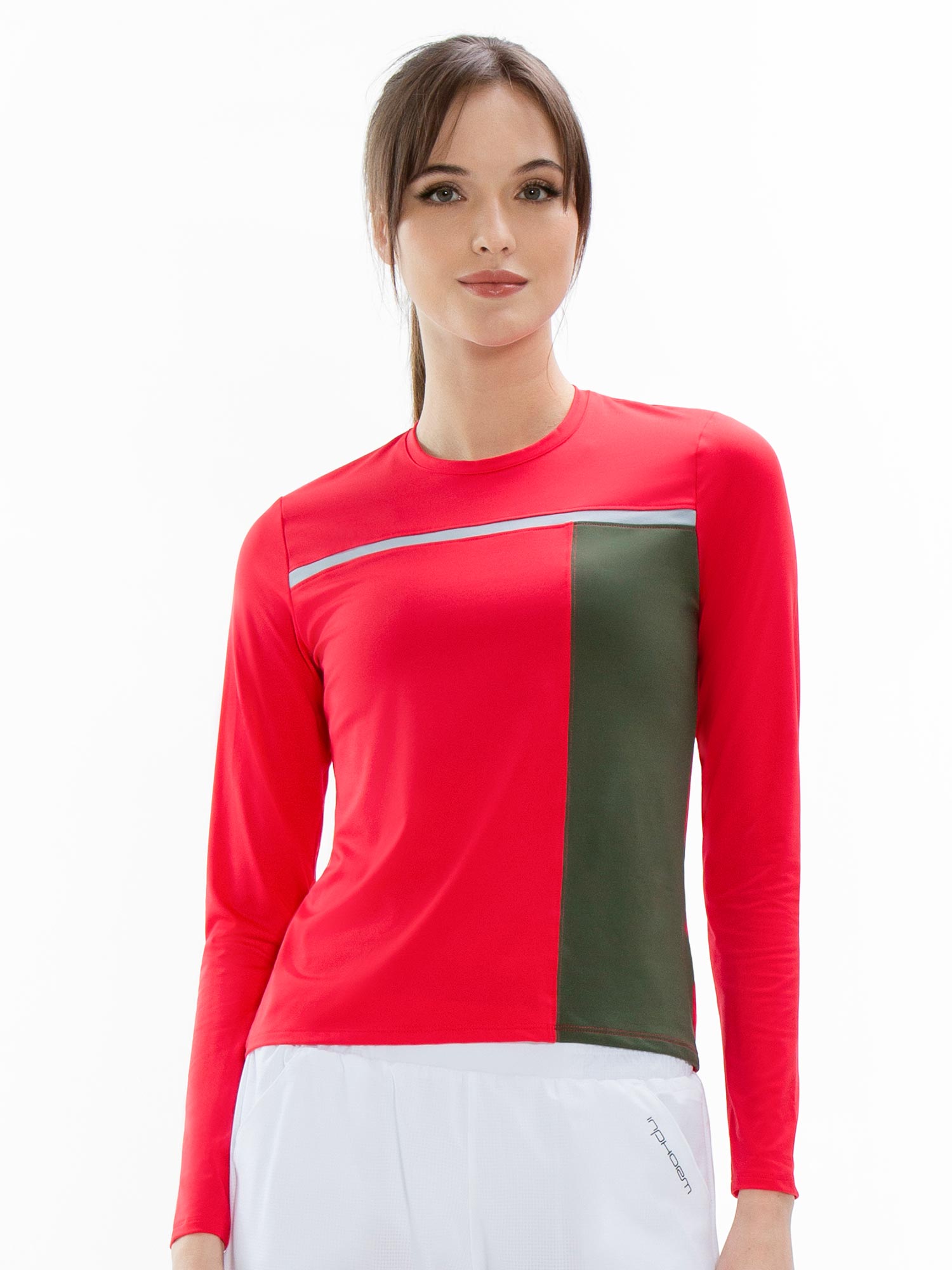 Eco - Active Crew - Poppy/Militare Combo Tops - inPhorm NYCPoppy/Militaire Combo