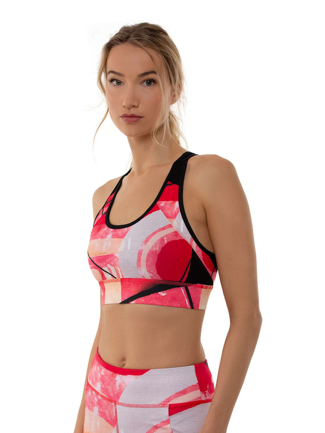 ELLE High - Impact Compression Sports Bra Bras - inPhorm NYCRETRO RED BLACK