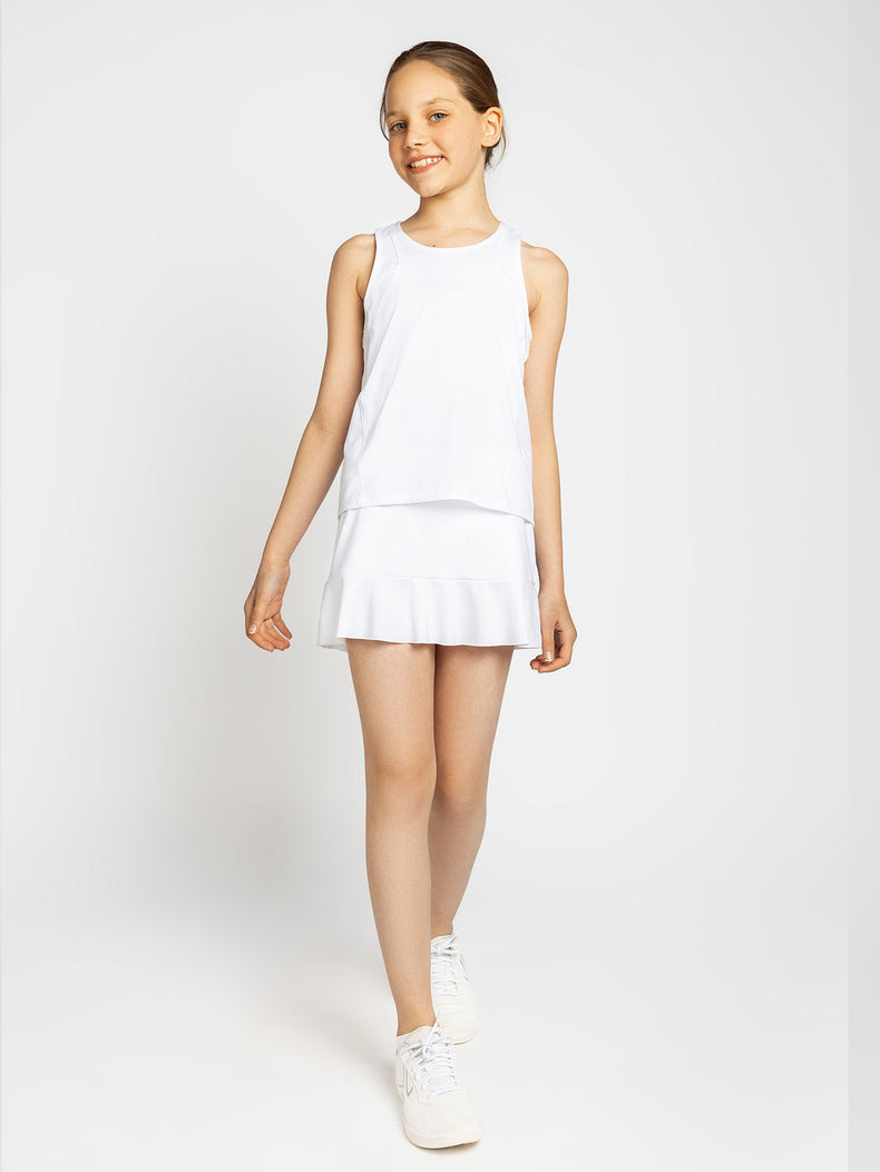Girls Classic Flounce Skirt - White Kids - inPhorm NYCWhite