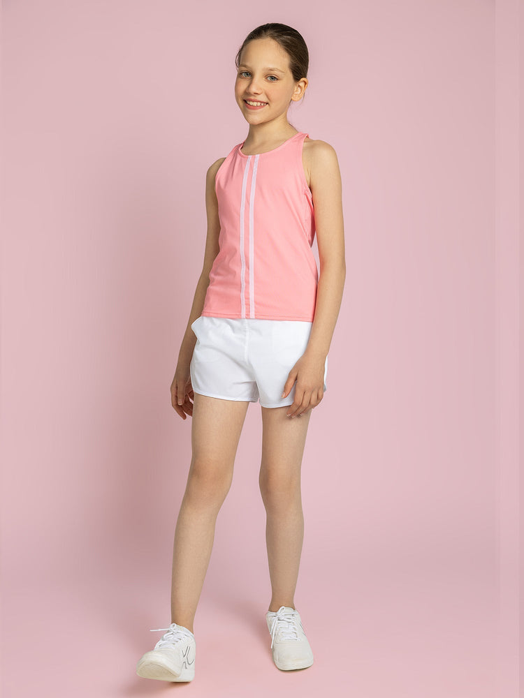 Girls Double Layer Shorts - White Kids - inPhorm NYCWhite