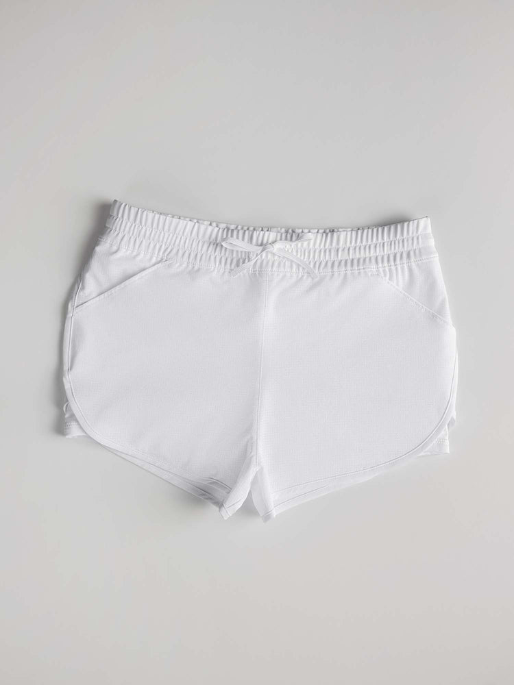 Girls Double Layer Shorts - White Kids - inPhorm NYCWhite