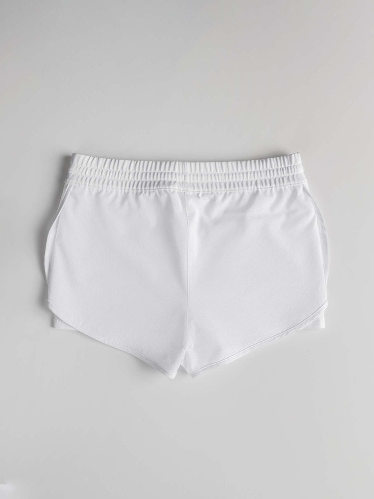 Girls Double Layer Shorts - White Kids - inPhorm NYCWhite