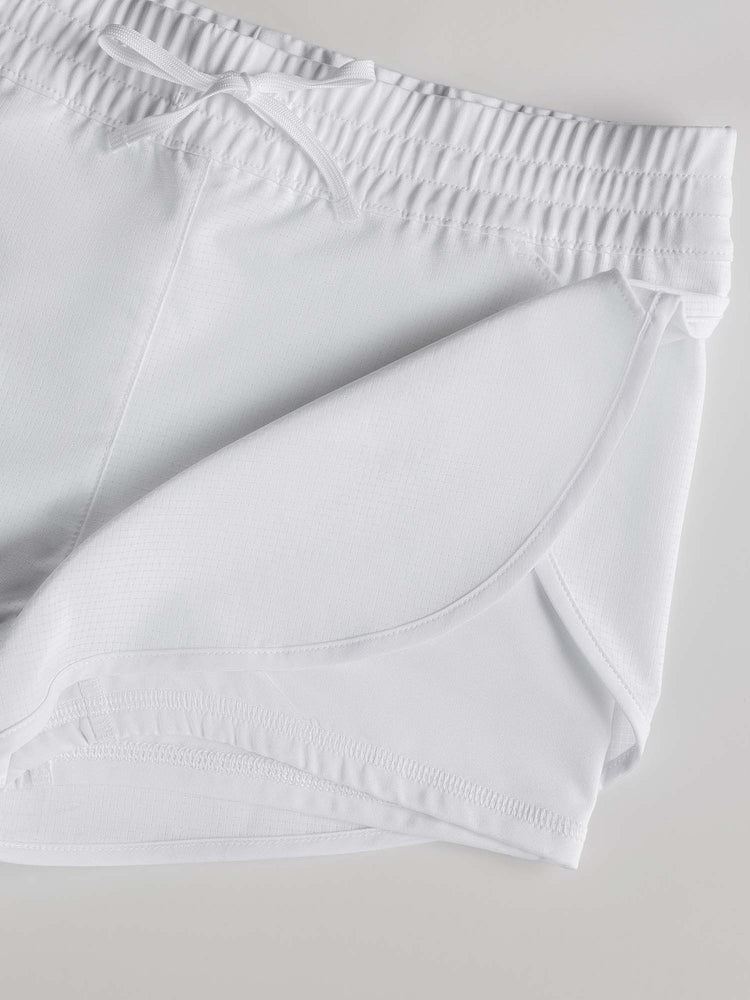Girls Double Layer Shorts - White Kids - inPhorm NYCWhite