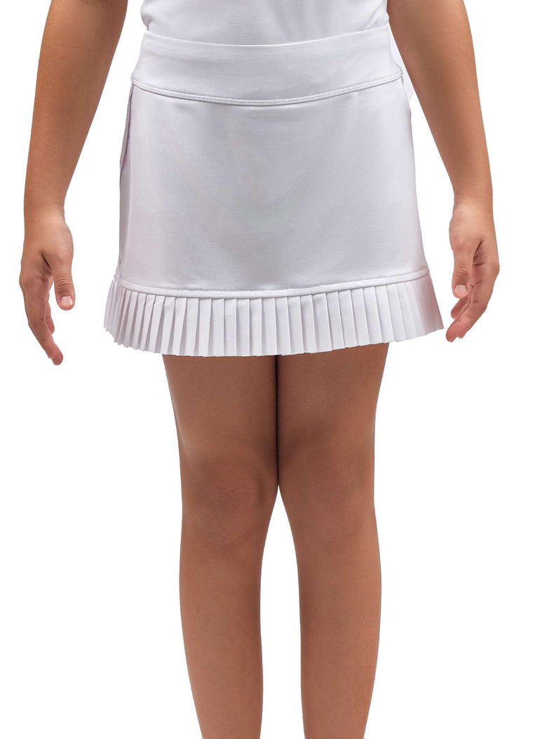 Girl's Emma Fitted Tennis Tank - Crew Neck | inPhorm Kids - inPhorm NYCWhite