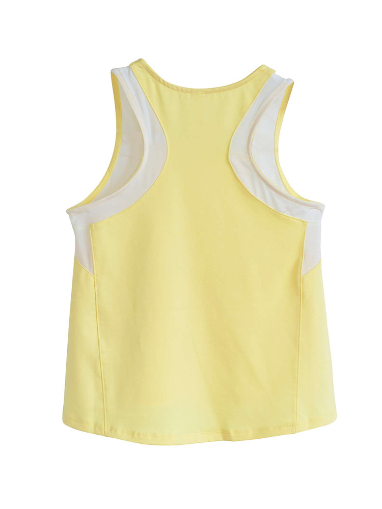 Girl's Lilian Classic Tennis Tank Top - Lemonade | inPhorm Kids - inPhorm NYCLemonade/White