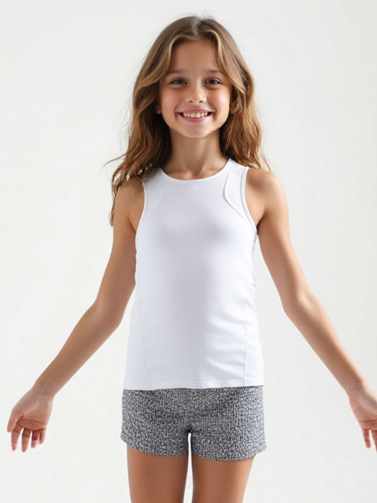 Girl's Lilian Classic Tennis Tank Top - White | inPhorm Kids - inPhorm NYCWhite