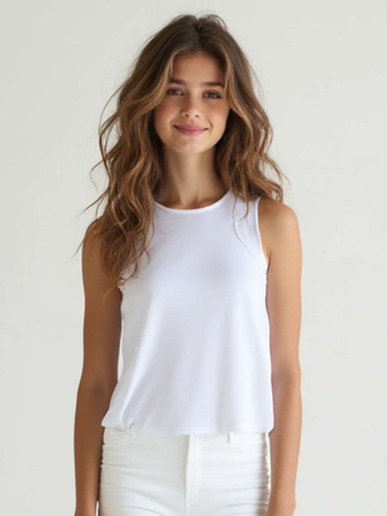 Girl's Lilian Classic Tennis Tank Top - White | inPhorm Kids - inPhorm NYCWhite