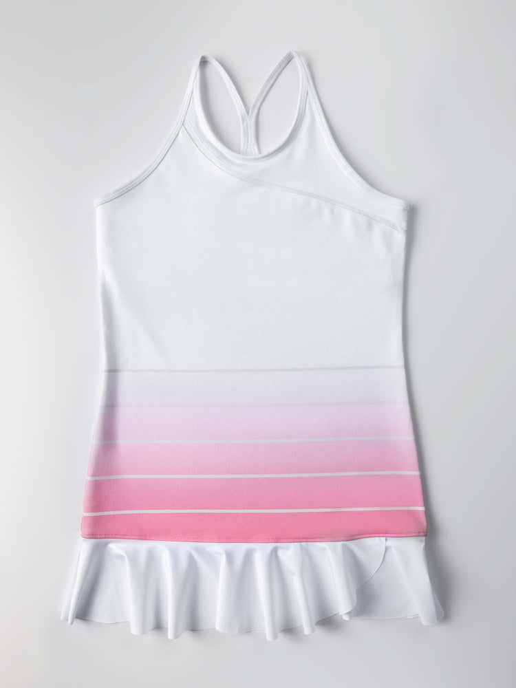 Girls Strappy Tennis Flounce Dress - Plumeria Ombre Kids - inPhorm NYCPlumeria Ombre