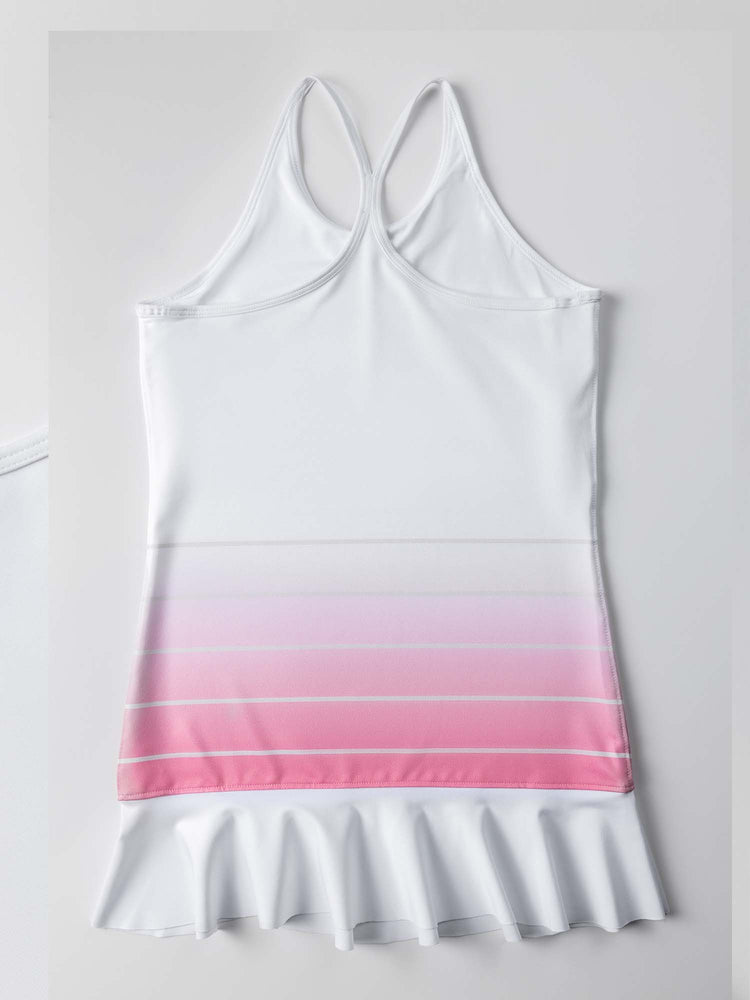 Girls Strappy Tennis Flounce Dress - Plumeria Ombre Kids - inPhorm NYCPlumeria Ombre