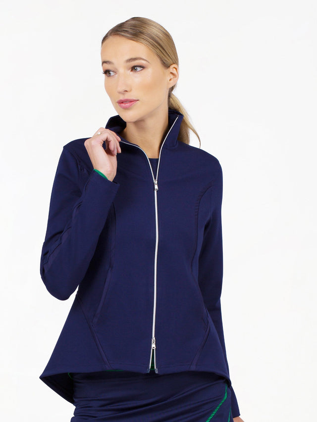 Harlow Knit Jacket - Ink Jackets & Outerwear - inPhorm NYCInk Blue