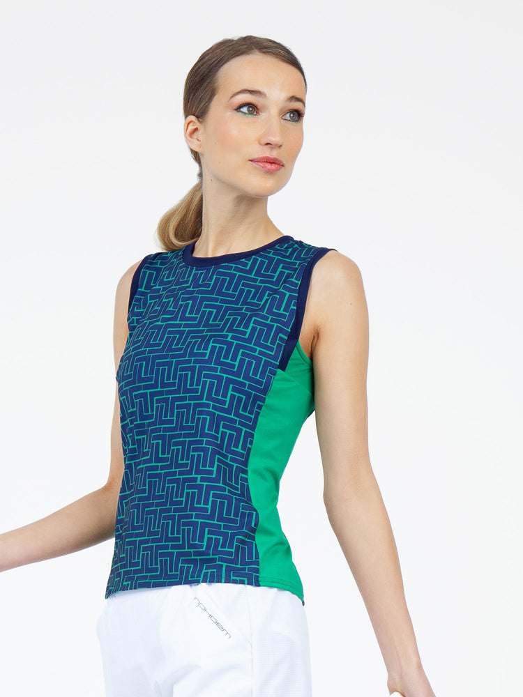 Harper Performance Tank - Ink Tessel/Ivy Tops - inPhorm NYCInk Tessel/Ivy