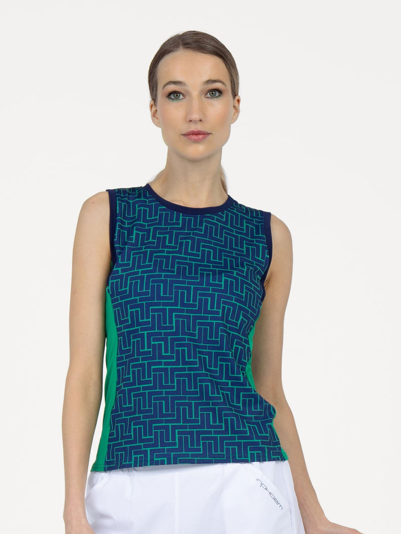 Harper Performance Tank - Ink Tessel/Ivy Tops - inPhorm NYCInk Tessel/Ivy