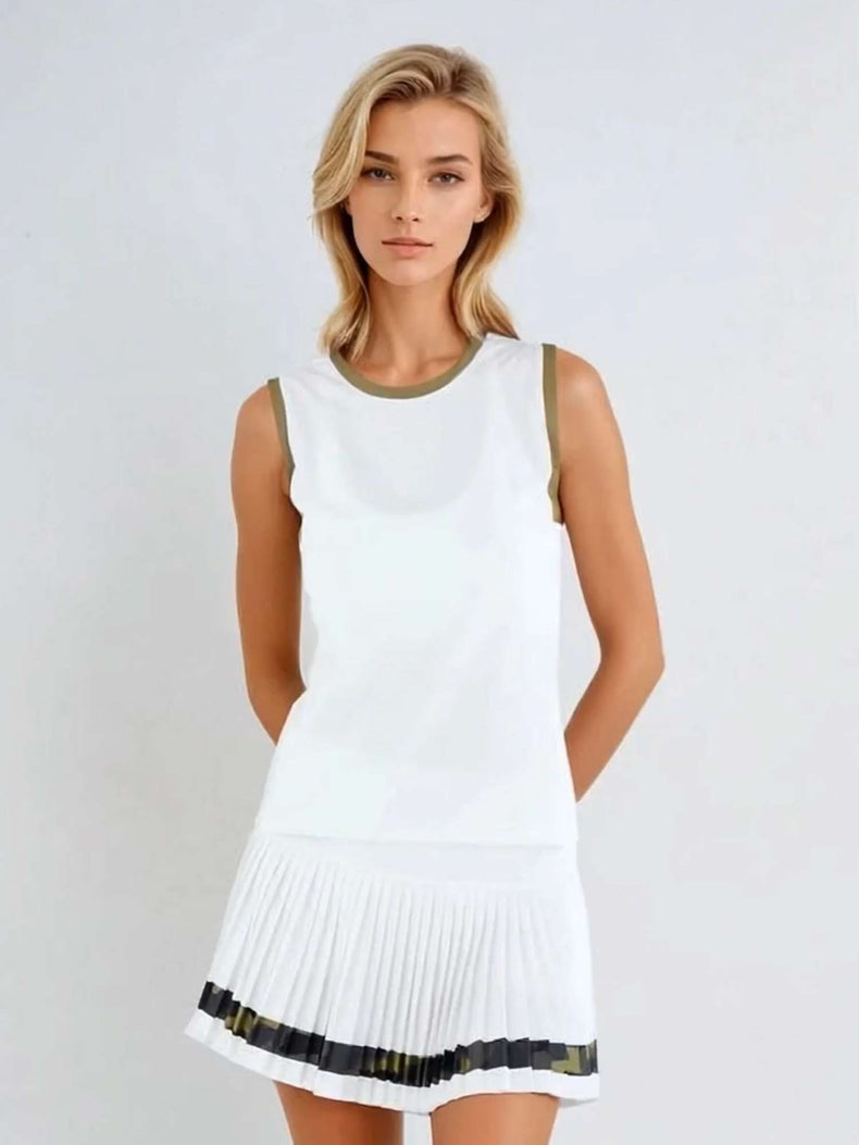 Harper Performance Tank - White/Camo Tops - inPhorm NYCWhite/Camo