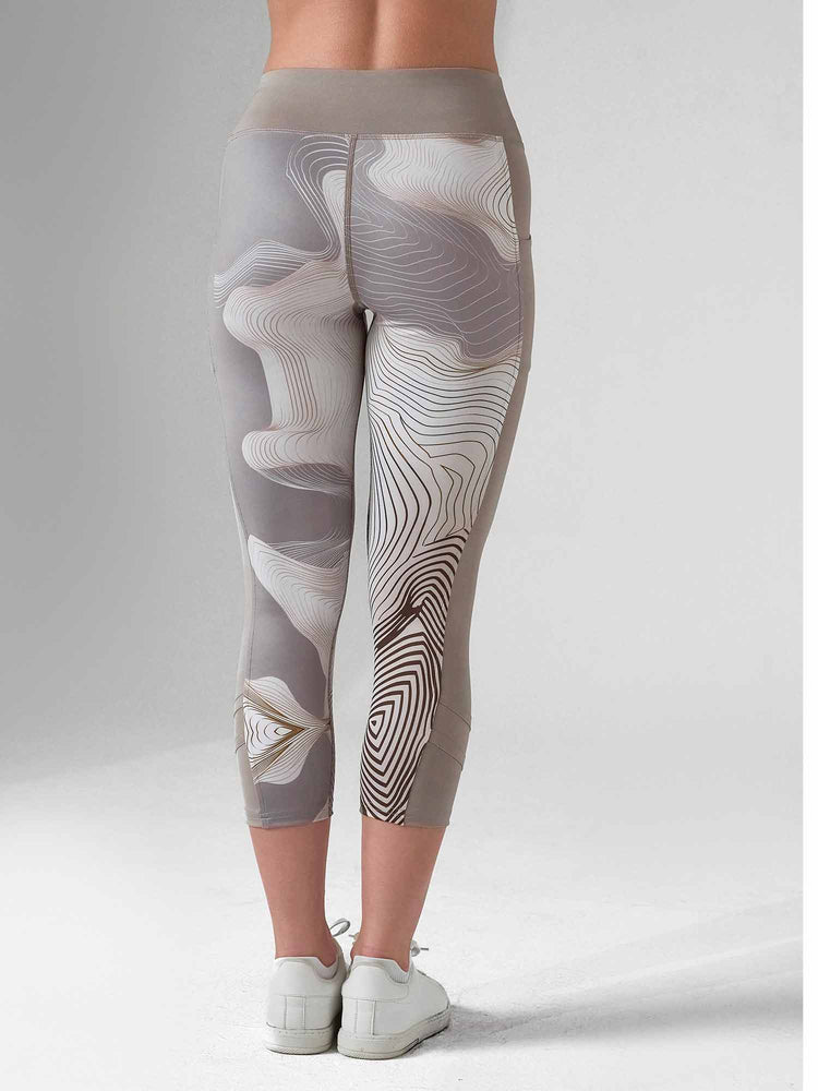 LATTE PRINT ELLE CAPRI | Performance Compression Leggings with Pockets - inPhorm NYCLATTE PRINT