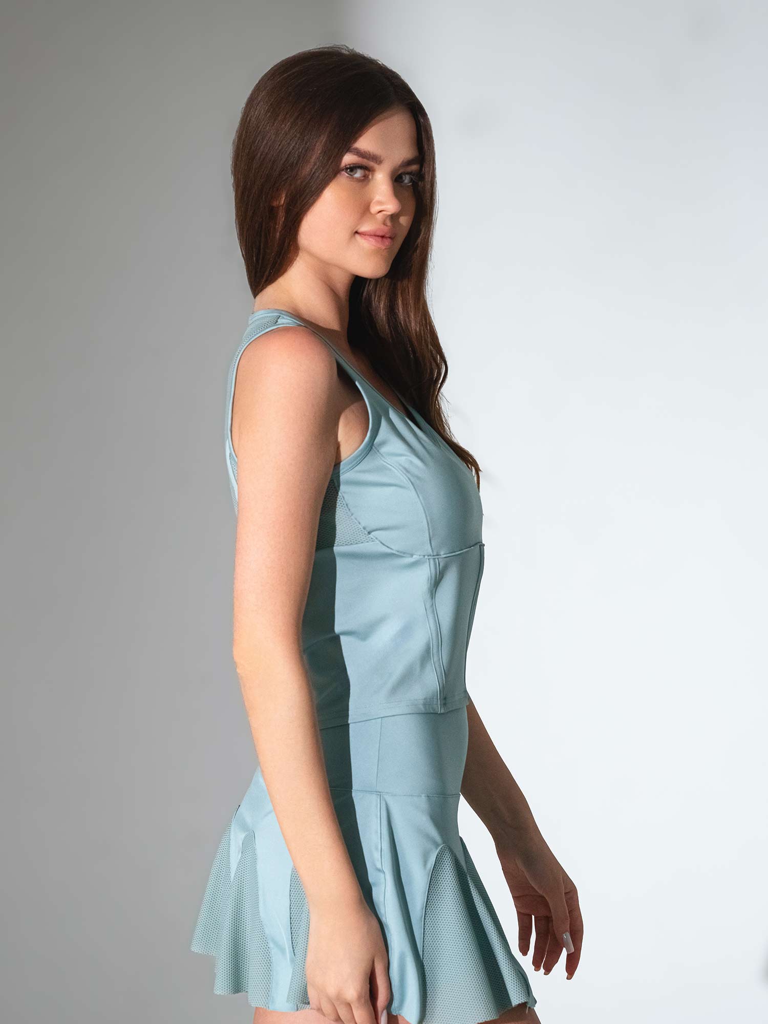 MAI TANK | Recycled Performance Crop Top with Mesh Back Tops - inPhorm NYCVERIDIAN