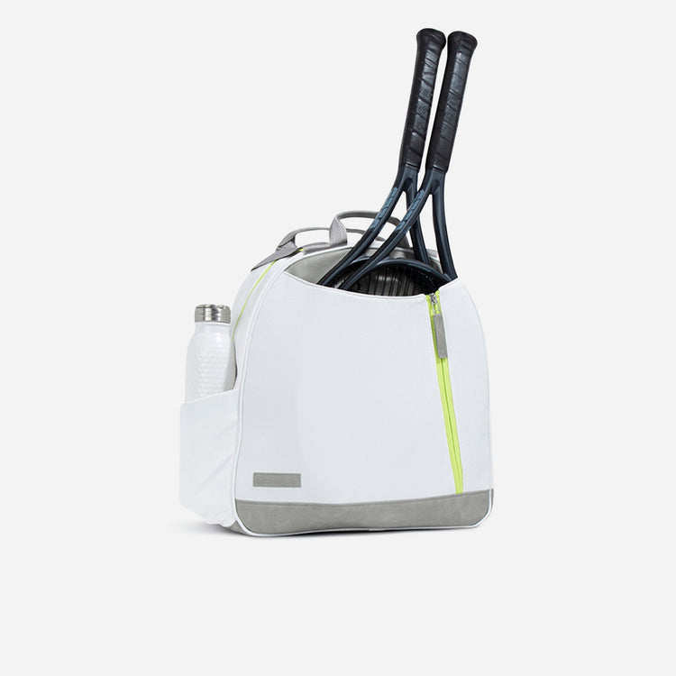 Melbourne Tennis Backpack / Tote Sport Bag - inPhorm NYCDove White & Lemon Lime