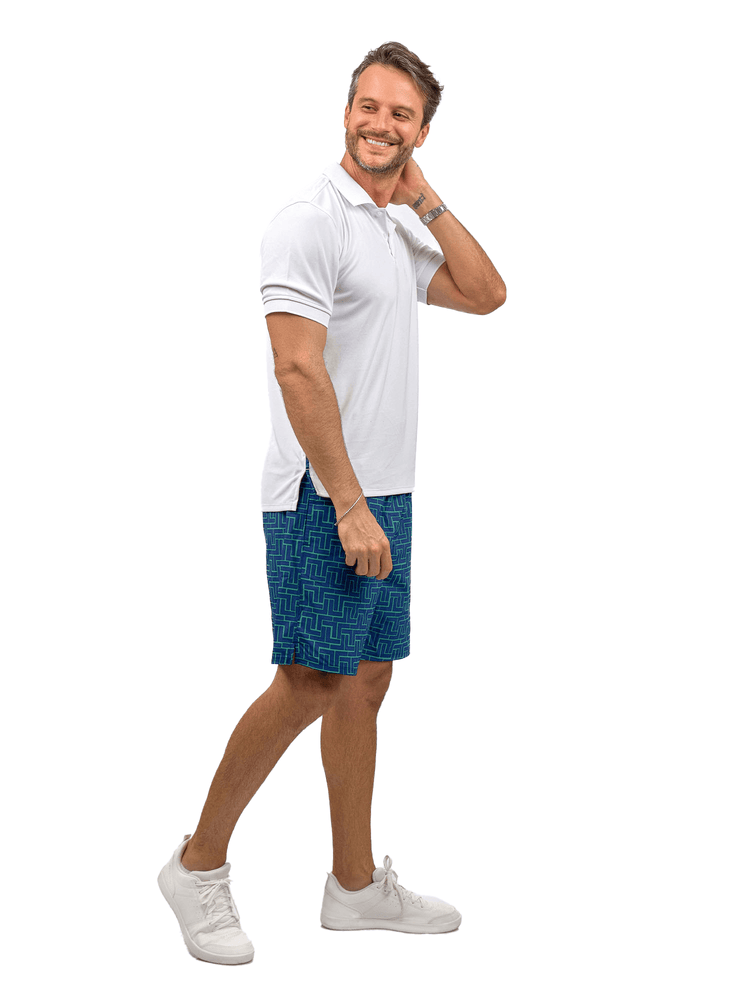 Men's Spin Polo shirt - Performance Shirt for Tennis & Golf. Men - inPhorm NYCWhite/Ink/Tessel