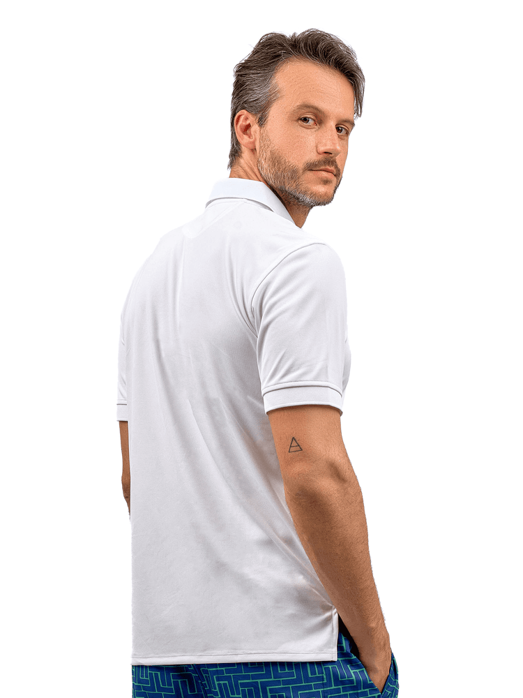 Men's Spin Polo shirt - Performance Shirt for Tennis & Golf. Men - inPhorm NYCWhite/Ink/Tessel