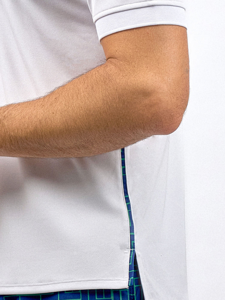 Men's Spin Polo shirt - Performance Shirt for Tennis & Golf. Men - inPhorm NYCWhite/Ink/Tessel