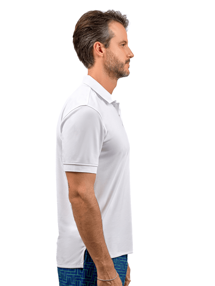 Men's Spin Polo shirt - Performance Shirt for Tennis & Golf. Men - inPhorm NYCWhite/Ink/Tessel