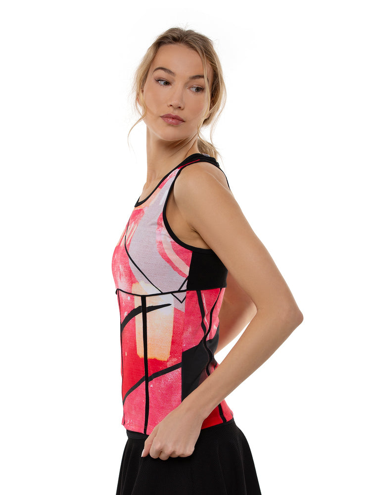 New Mai Relaxed Fit Performance Tank Tops - inPhorm NYCRETRO RED BLACK