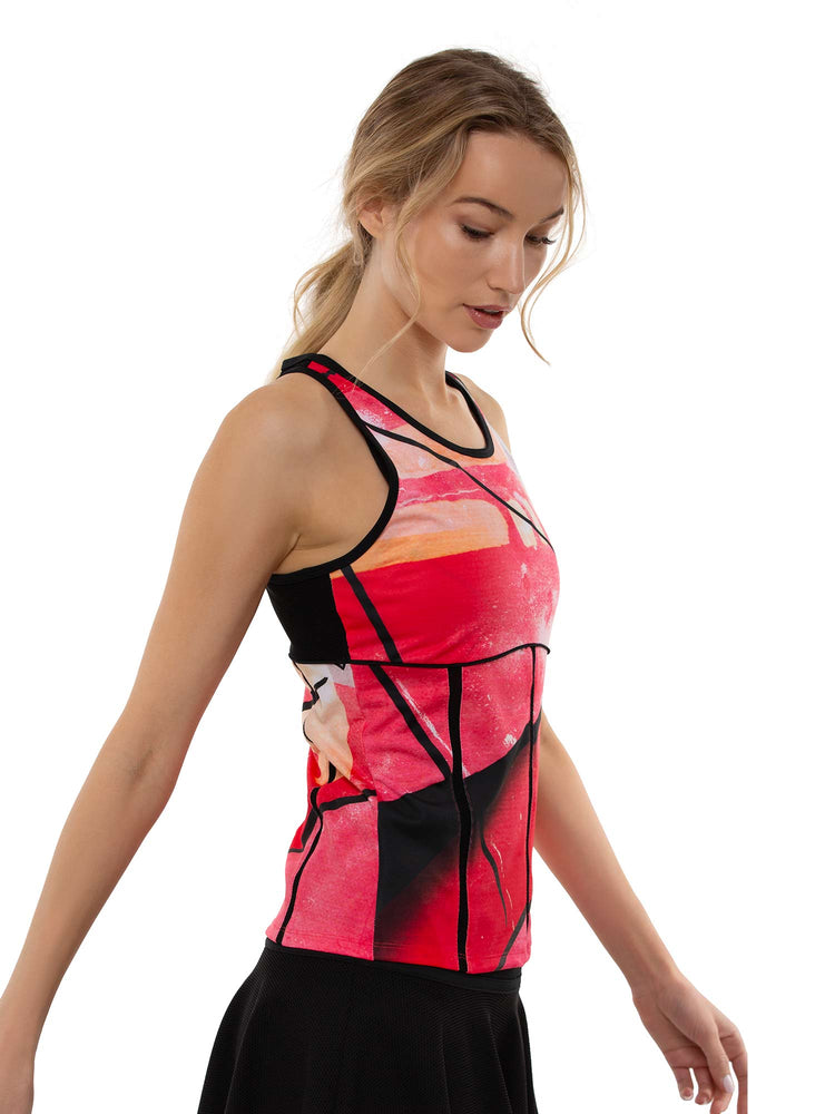 New Mai Relaxed Fit Performance Tank Tops - inPhorm NYCRETRO RED BLACK