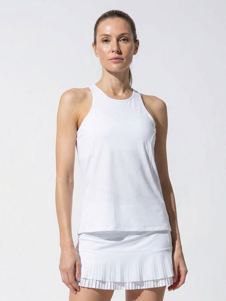 Nora Halter Neck Active & Tennis Tank - White Tops - inPhorm NYCWhite
