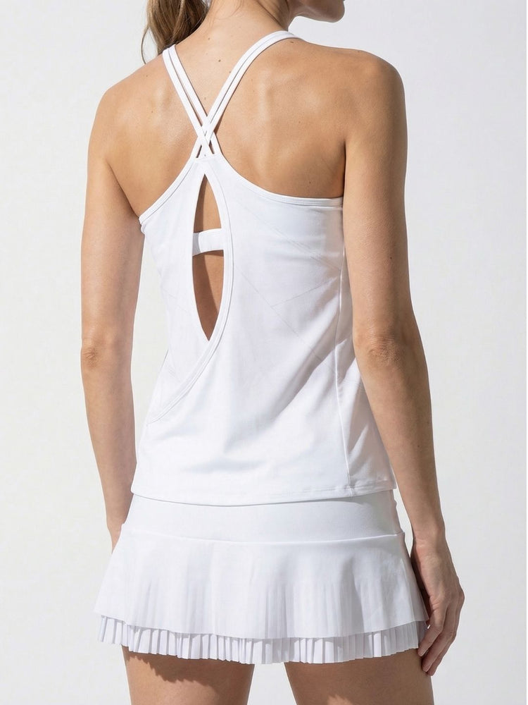 Nora Halter Neck Active & Tennis Tank - White Tops - inPhorm NYCWhite