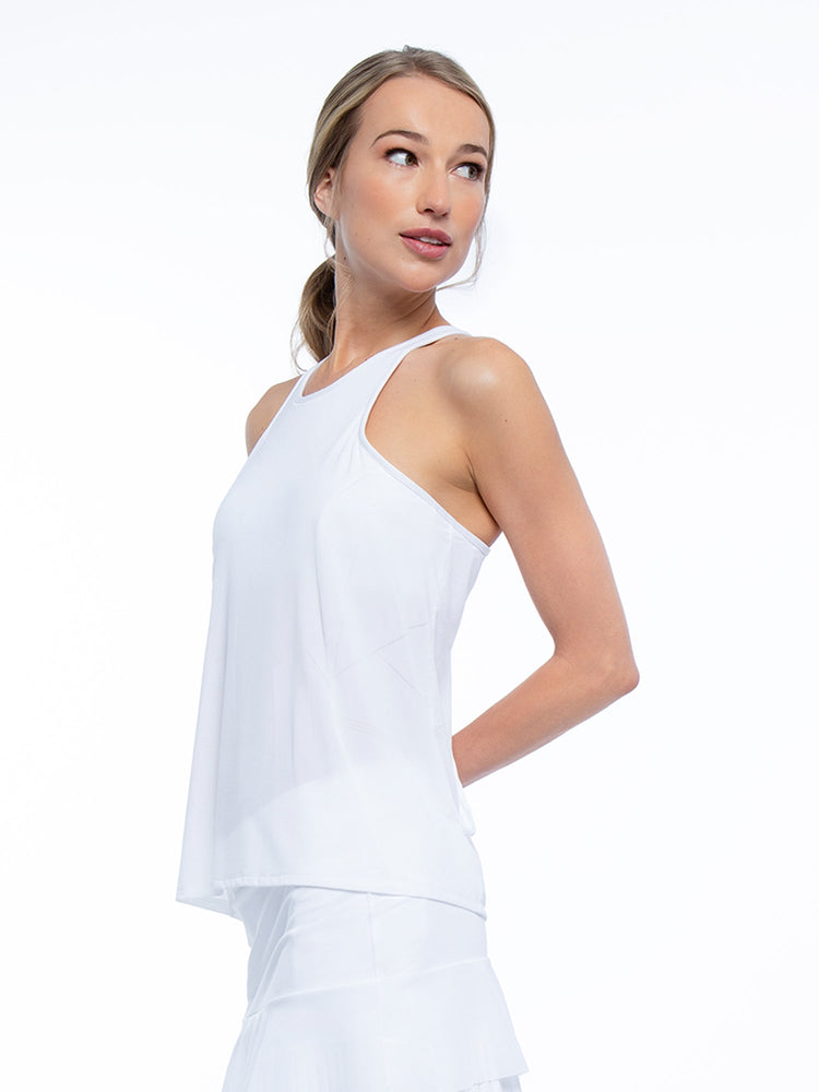 Nora Halter Neck Active & Tennis Tank - White Tops - inPhorm NYCWhite