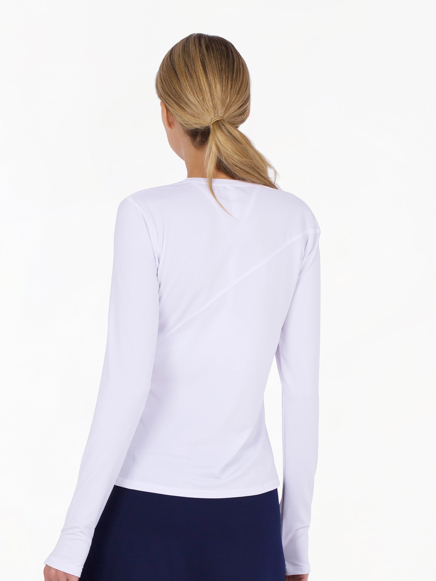 Parker Long Sleeve Crew Neck Top - White Tops - inPhorm NYCWhite