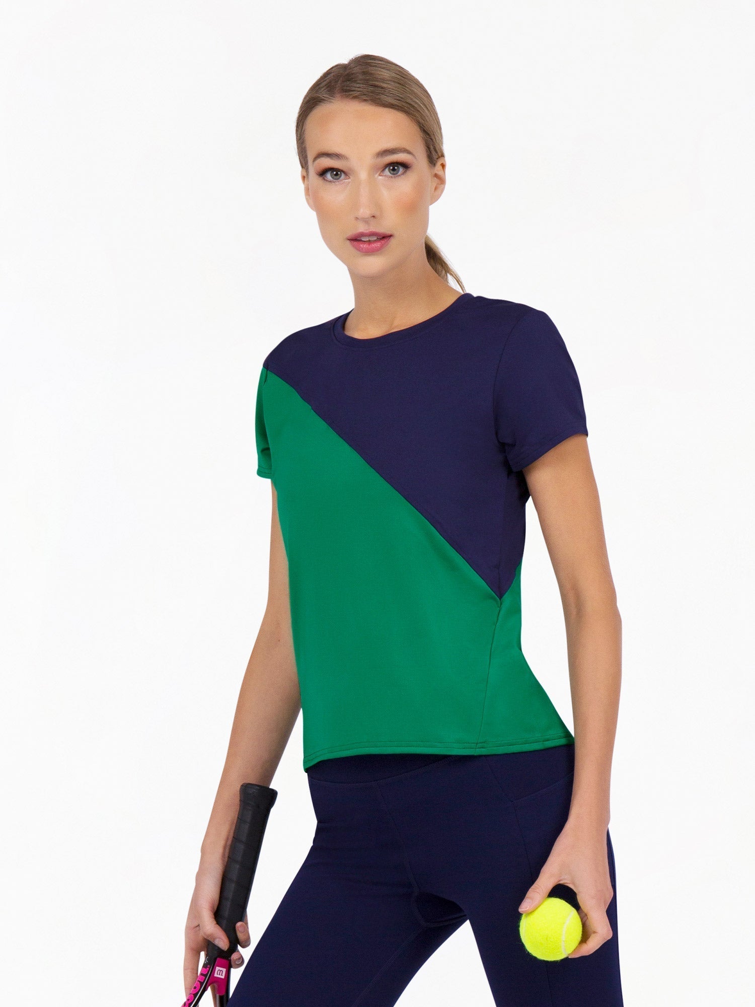 Parker Short Sleeve Crew Neck Top - Ivy/Ink Tops - inPhorm NYCIvy/Ink