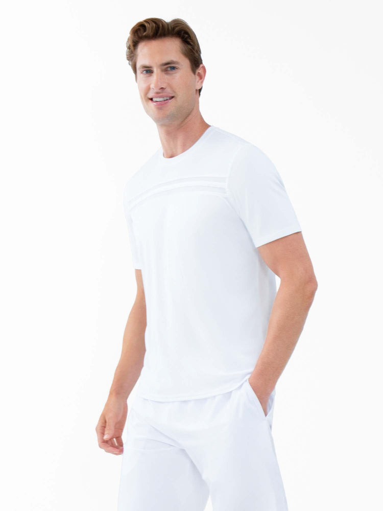 Performance Men's Tournament Short Sleeve Crew Neck - White Men - inPhorm NYCWhite