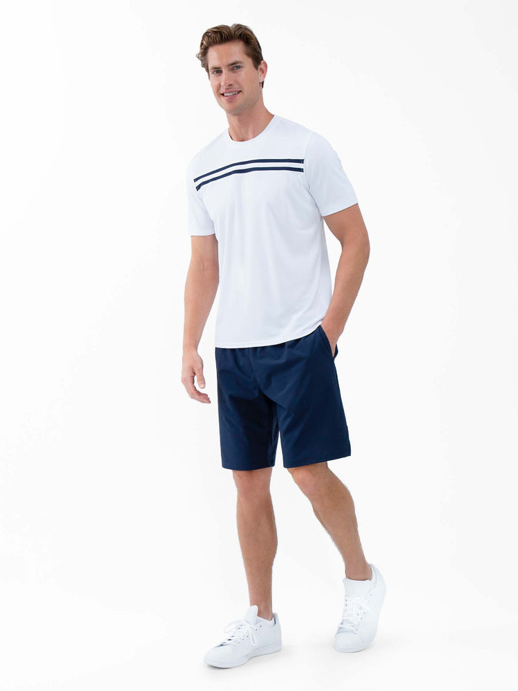 Performance Men's Tournament Short Sleeve Crew Neck - White/Midnight Men - inPhorm NYCWhite/Midnight