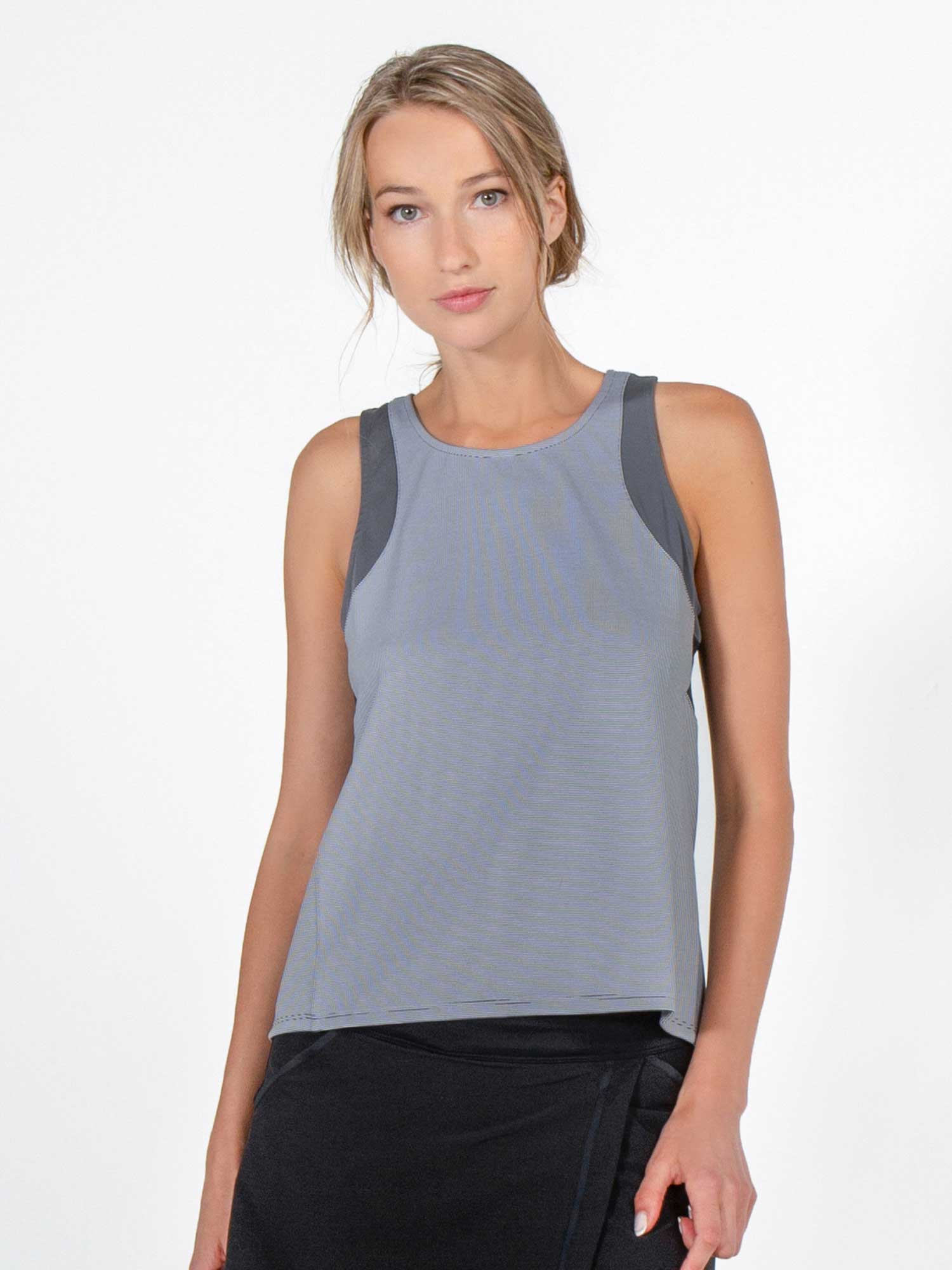 Phoebe Tennis & Active Tank - Onyx Stripes Combo Tops - inPhorm NYCOnyx Stripes Combo